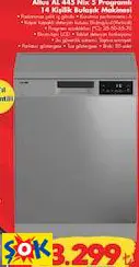 ALTUS AL 445 NİX 5 PROGRAMLI 14 KİŞİLİK BULAŞIK MAKİNESİ